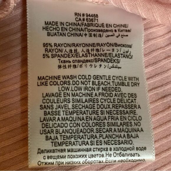 BCB GENERATION Sleeveless Mock Neck Top Women’s Medium Pink Ribbed Slinky. - Picture 8 of 10